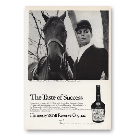 1969 Hennessy Cognac VSOP Taste of Success Vintage Magazine Print Ad