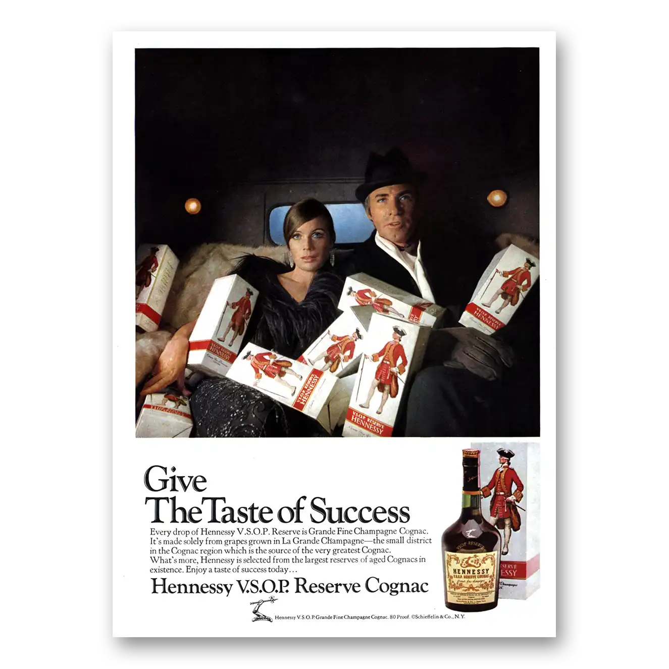 1969 Hennessy Cognac Taste of Success Vintage Magazine Print Ad