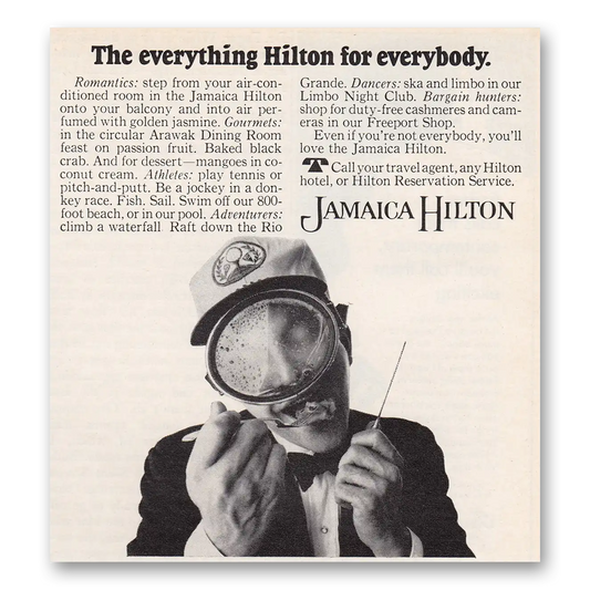 1969 Jamaica Hilton Everything Hilton for Everybody Vintage Magazine Print Ad