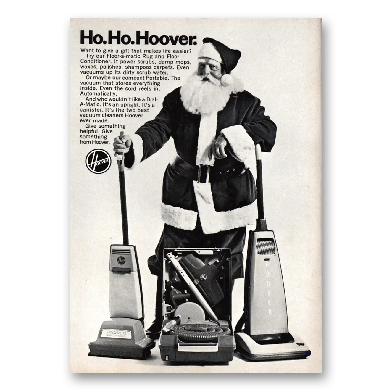 1969 Hoover Vacuum Ho Ho Hoover Vintage Magazine Print Ad