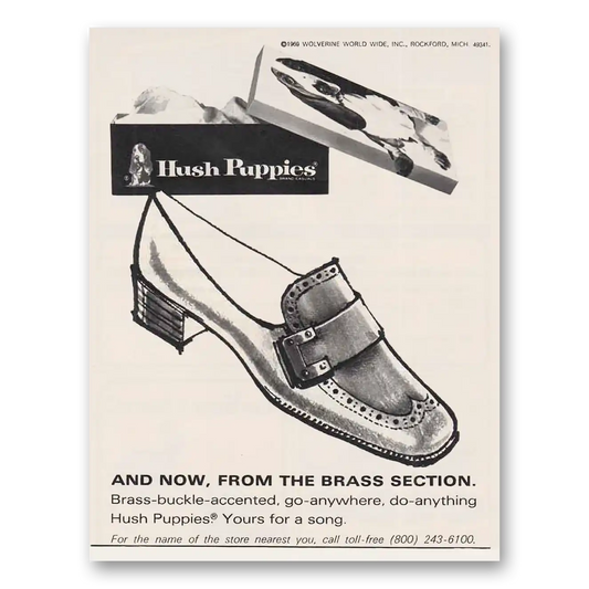 1969 Hush Puppies From the Brass Section Vintage Magazine Print Ad