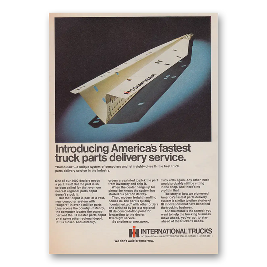 1969 International Trucks Americas Fastest Truck Parts Delivery Vintage Magazine Print Ad