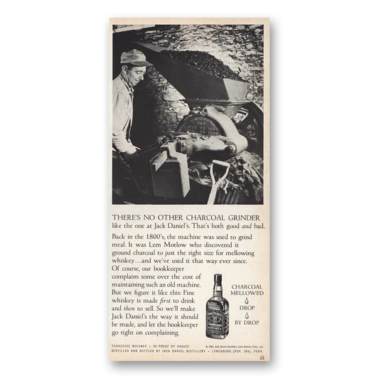 1969 Jack Daniels No Other Charcoal Grinder Vintage Magazine Print Ad