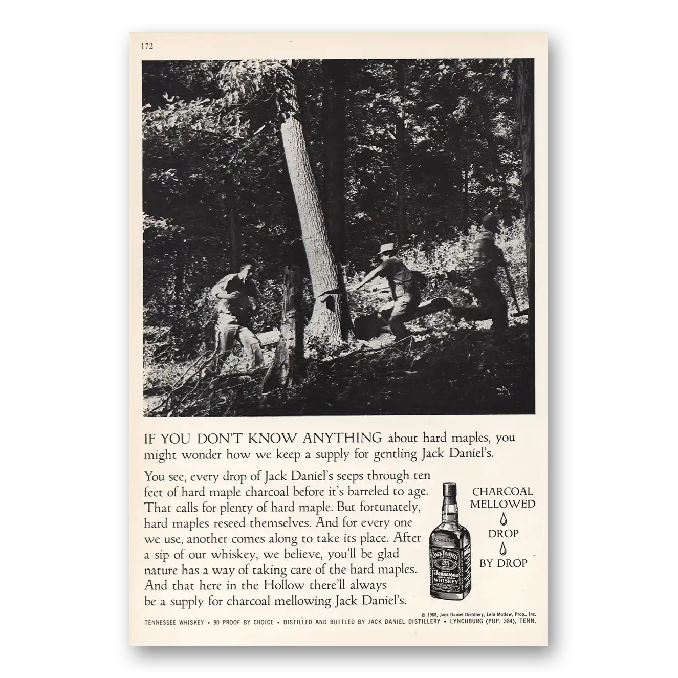 1969 Jack Daniels Don’t Know Anything About Hard Maples Vintage Magazine Print Ad