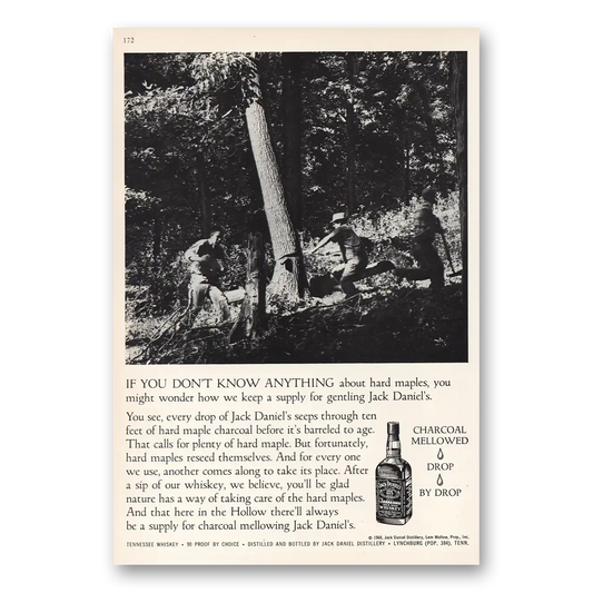 1969 Jack Daniels Don’t Know Anything About Hard Maples Vintage Magazine Print Ad