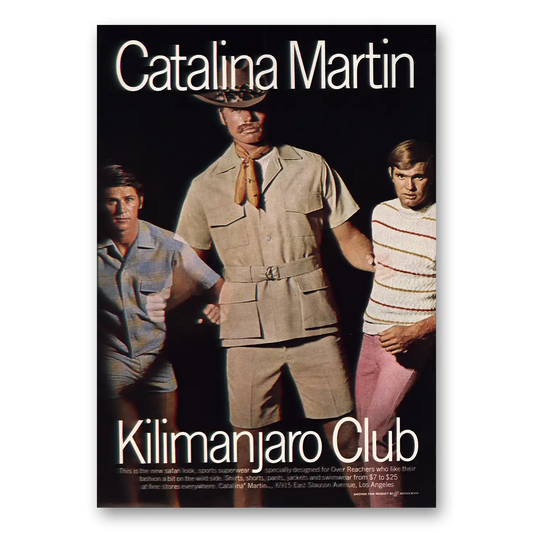 1969 Catalina Martin Kilimanjaro Club Vintage Magazine Print Ad