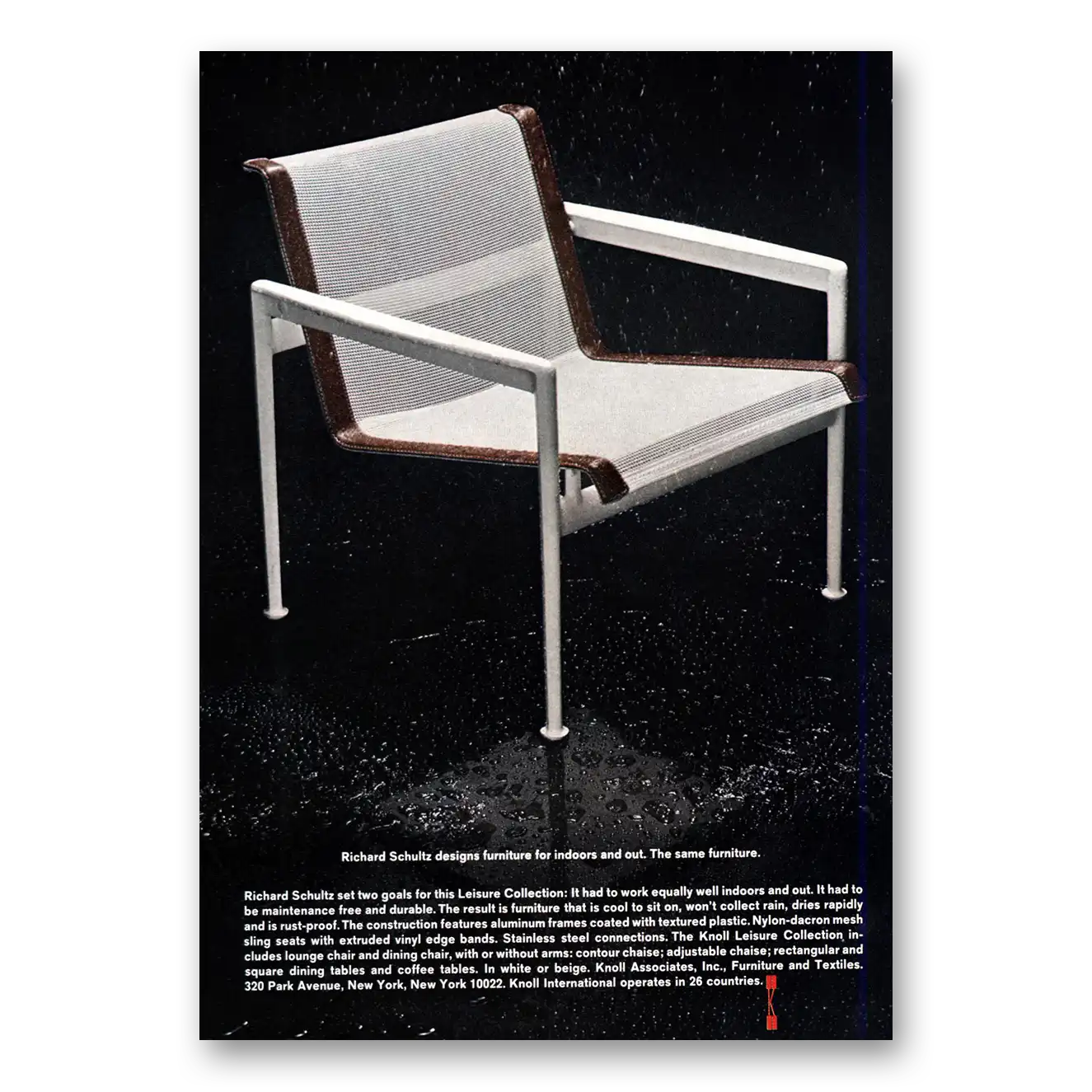 1969 Knoll Richard Schultz Design Furniture Indoors Out Vintage Magazine Print Ad