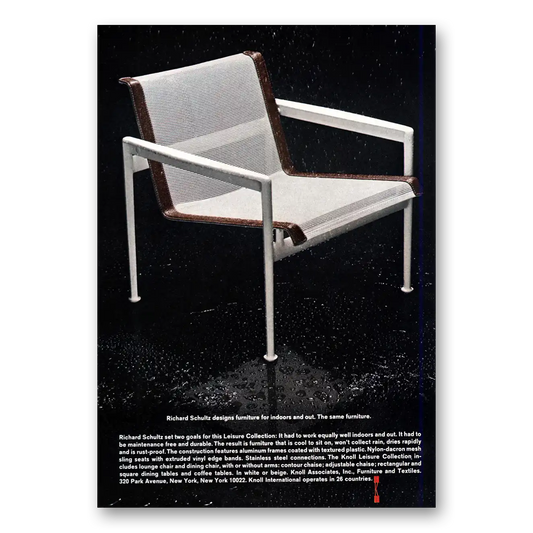 1969 Knoll Richard Schultz Design Furniture Indoors Out Vintage Magazine Print Ad