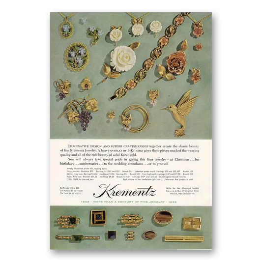 1969 Krementz Jewelry Imaginative Design Vintage Magazine Print Ad