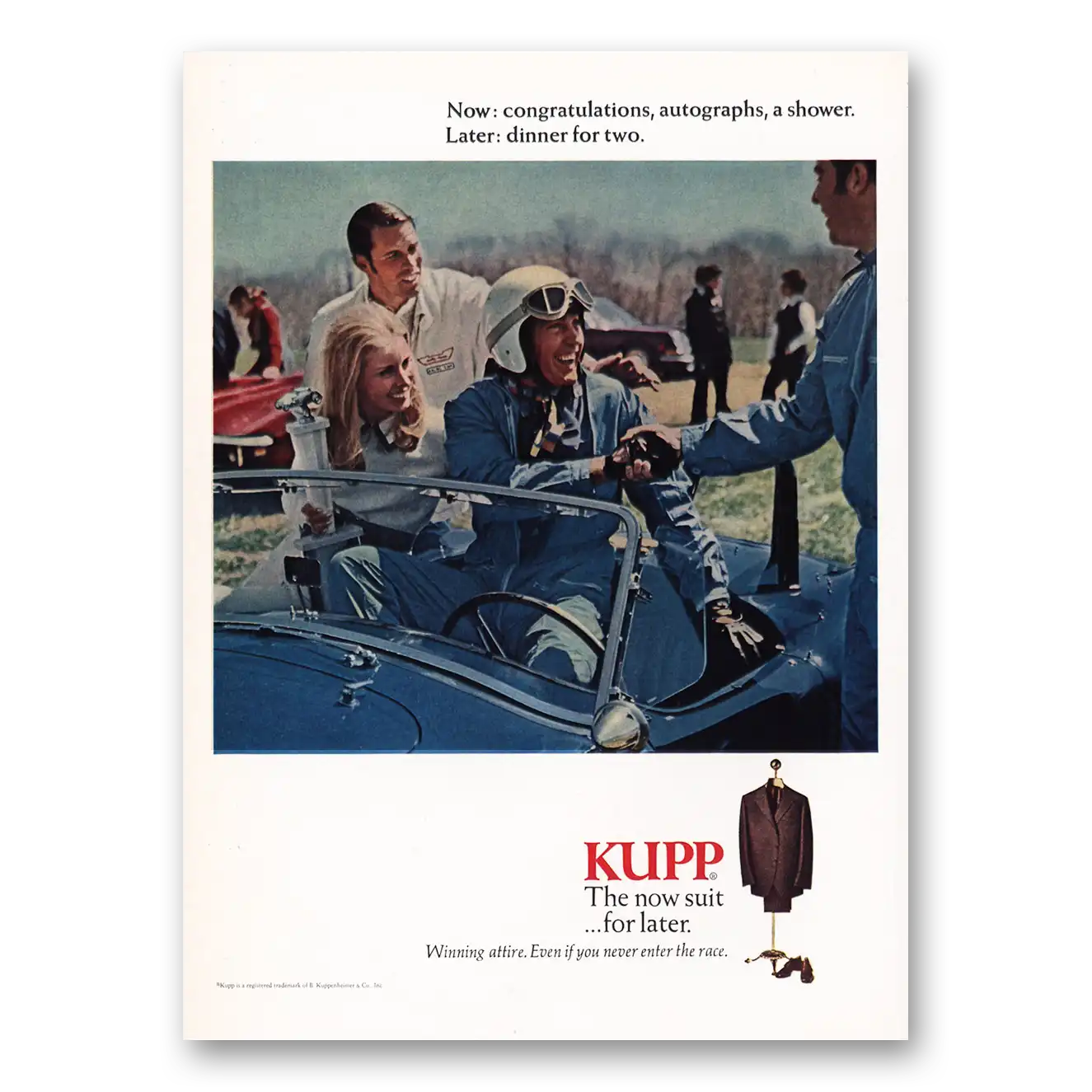 1969 Kuppenheimer Clothes Kupp Congratulations Autographs Shower Vintage Magazine Print Ad