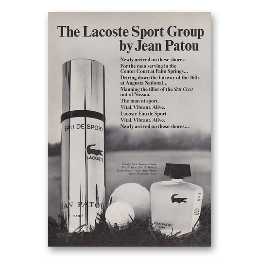 1969 Lacoste Sport Group Newly Arrived On the Shores Vintage Magazine Print Ad