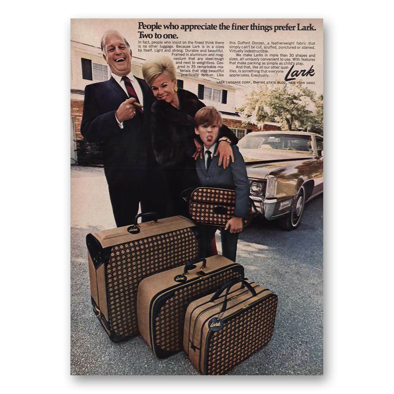 1969 Lark Luggage People Who Appreciate the Finer Things Vintage Magazine Print Ad