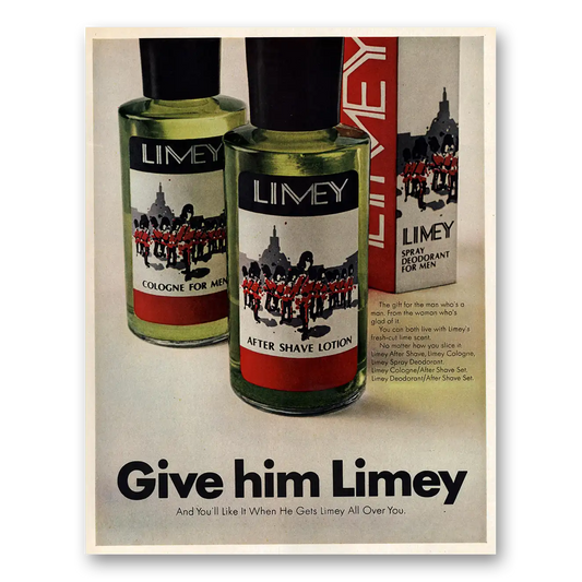 1969 Limey After Shave Lotion Give Him Limey Vintage Magazine Print Ad