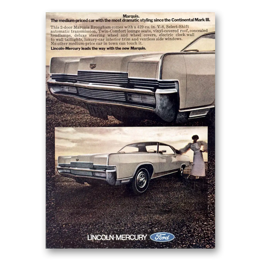 1969 Mercury Marquis Most Dramatic Styling Since the Continental Mark III Vintage Magazine Print Ad