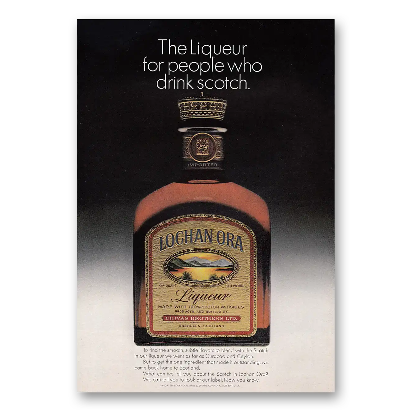 1969 Lochan Ora Liqueur For People Who Drink Scotch Vintage Magazine Print Ad