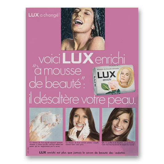 1969 Lux Soap Enrichi Voici Lux Enrichi France Vintage Magazine Print Ad