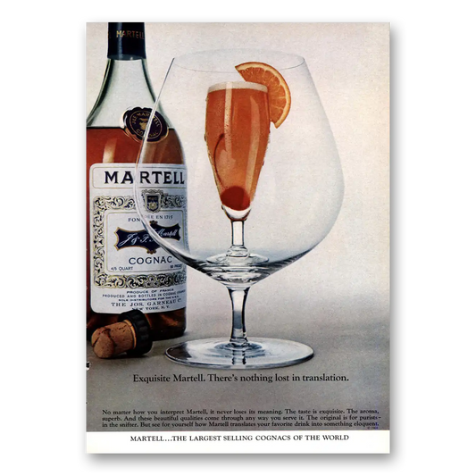 1969 Martell Cognac Nothing Lost In Translation Vintage Magazine Print Ad