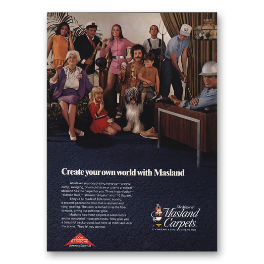 1969 Masland Carpet Create Your Own World Vintage Magazine Print Ad