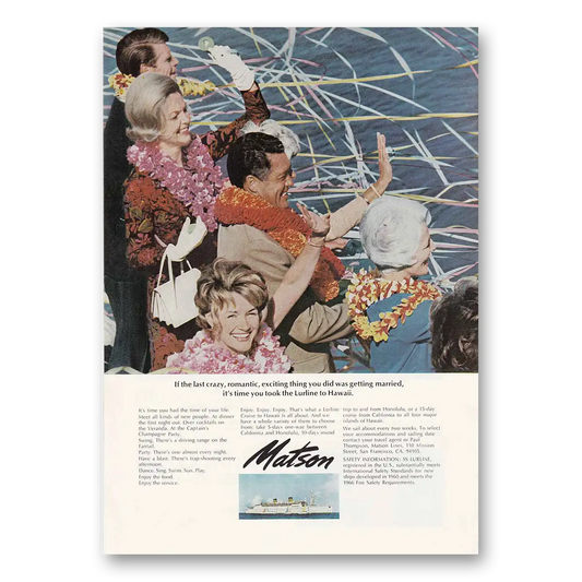 1969 Matson Line Last Crazy Romantic Vintage Magazine Print Ad