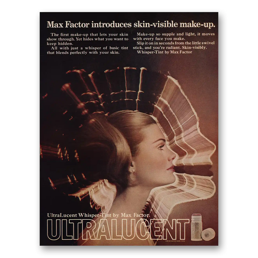 1969 Max Factor Ultralucent Blush Skin Visible Make Up Vintage Magazine Print Ad