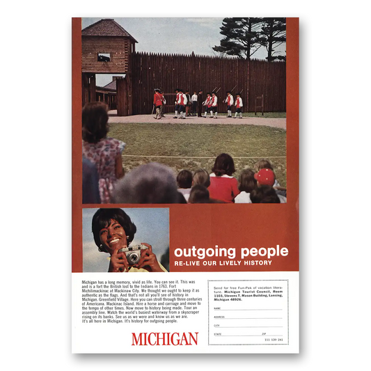 1969 Michigan Outgoing People Vintage Magazine Print Ad