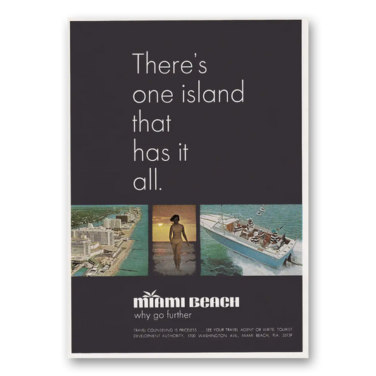 1969 Miami Beach Florida Theres One Island That Has It All Vintage Magazine Print Ad