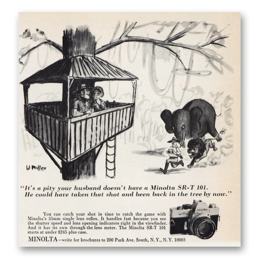 1969 Minolta Camera Back In the Tree By Now Vintage Magazine Print Ad