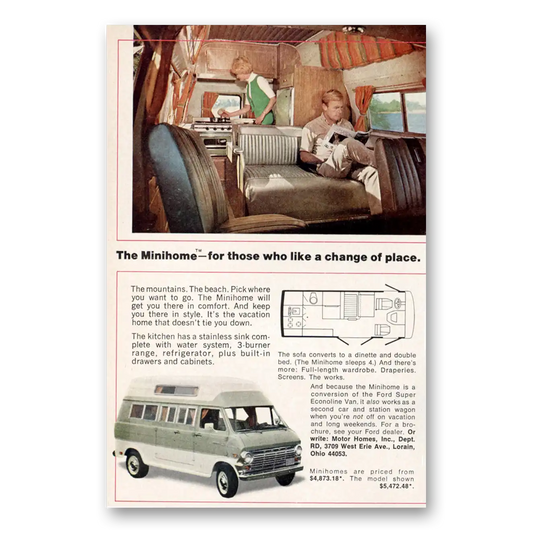 1969 Minihome Motor Home Those Who Like a Change of Place Vintage Magazine Print Ad