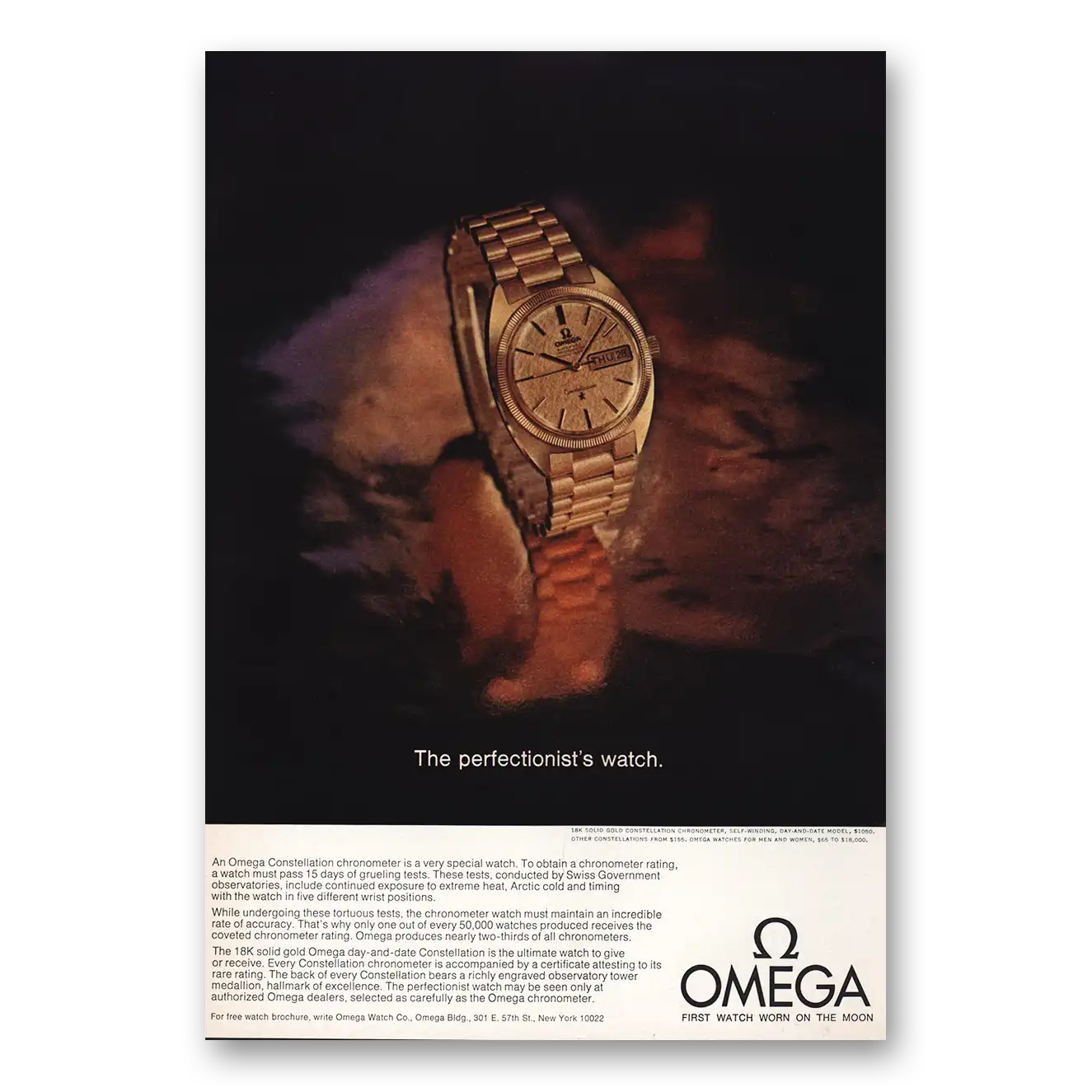 1969 Omega Watch Perfectionists Watch Vintage Magazine Print Ad