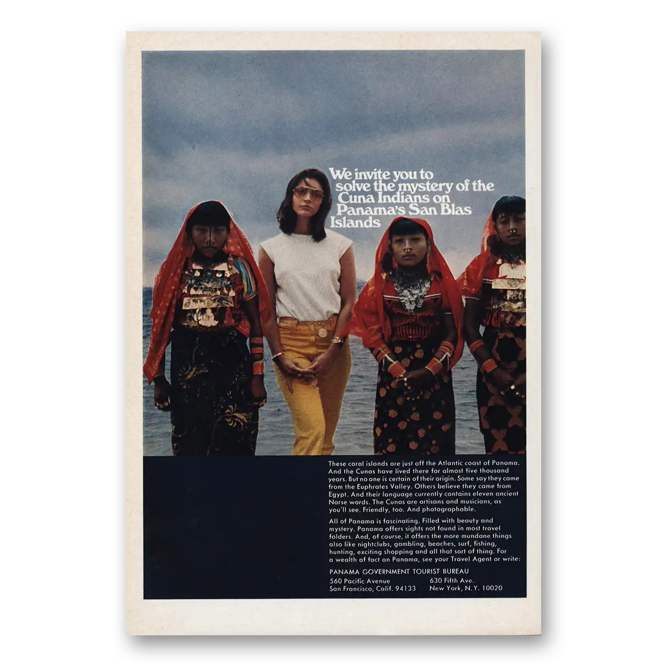 1969 Panama Solve the Mystery of the Cuna Indians Vintage Magazine Print Ad