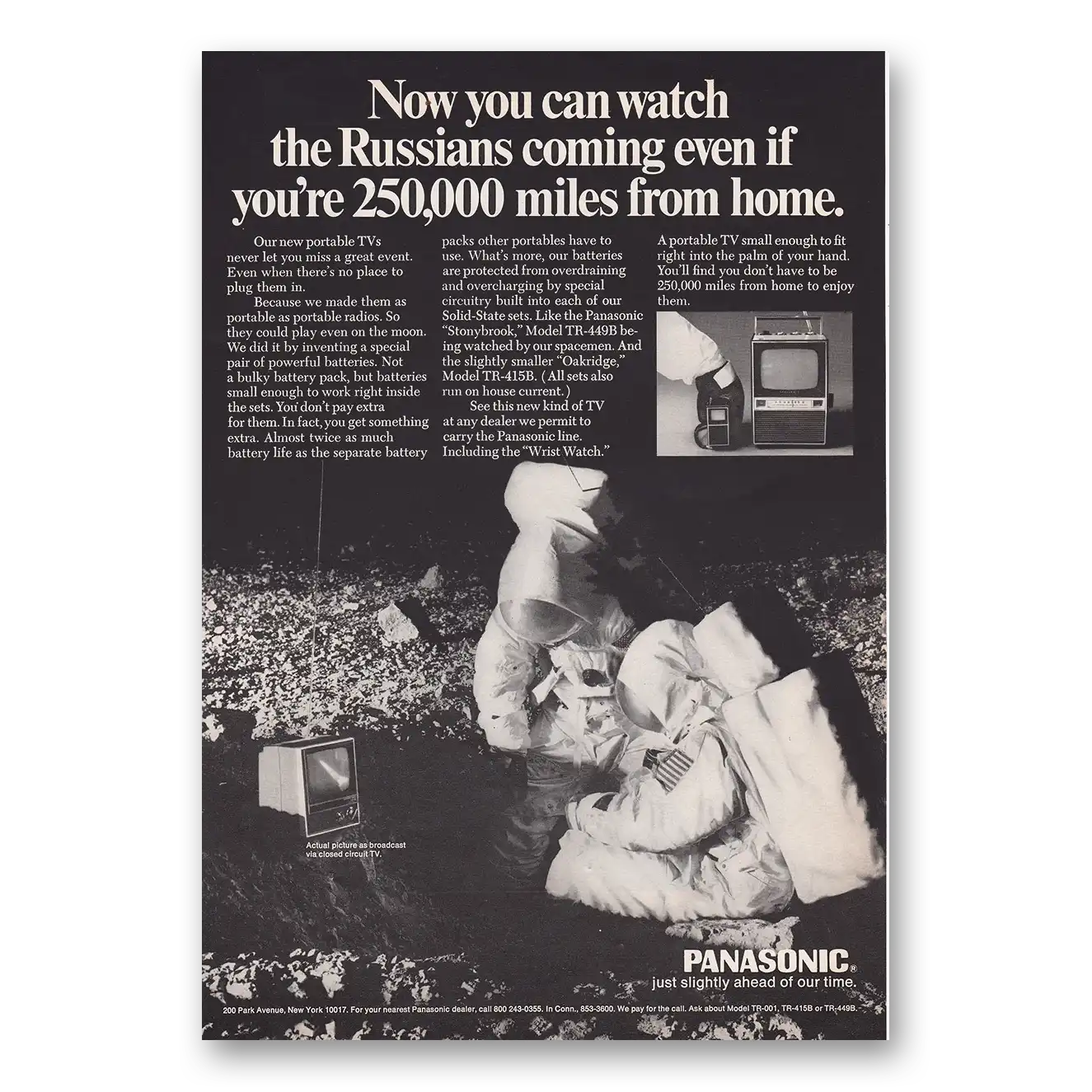 1969 Panasonic Television Now You Can Watch the Russians Coming Vintage Magazine Print Ad