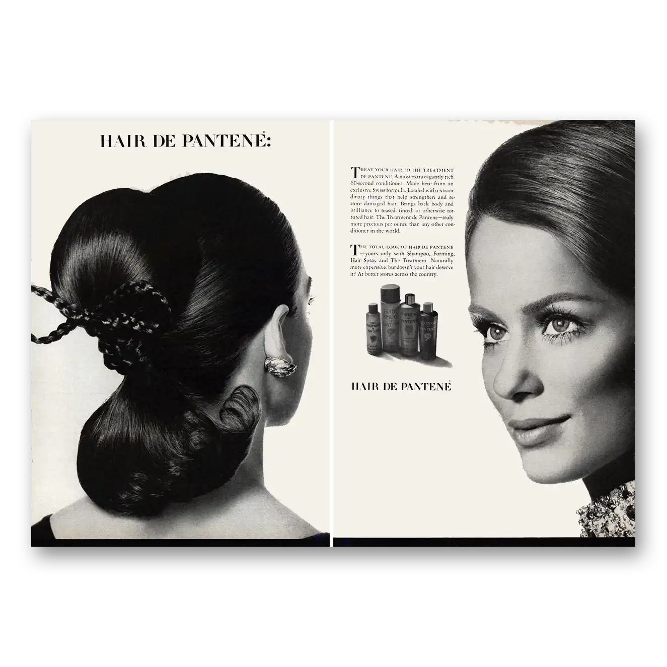 1969 Pantene Hair Care Treat Your Hair to the Treatment Vintage Magazine Print Ad