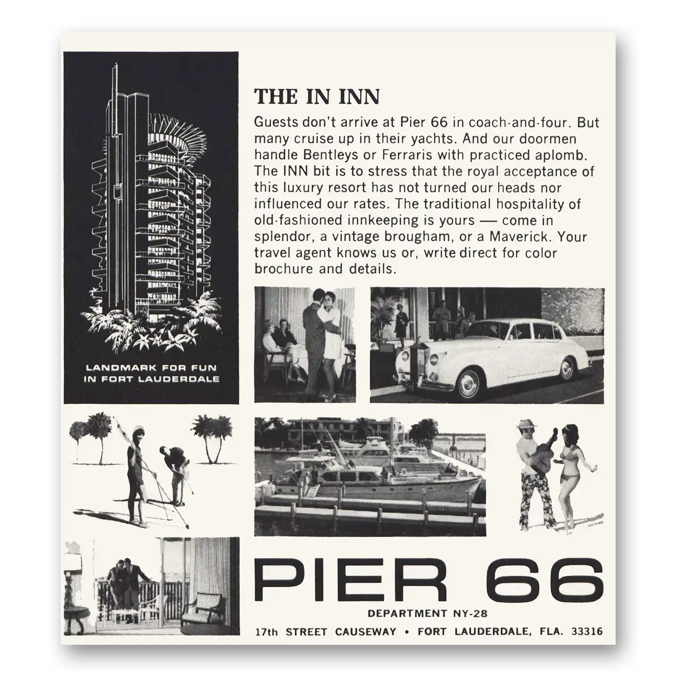 1969 Pier 66 Inn Fort Lauderdale The In Inn Vintage Magazine Print Ad