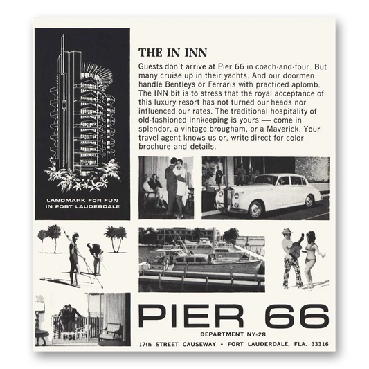 1969 Pier 66 Inn Fort Lauderdale The In Inn Vintage Magazine Print Ad