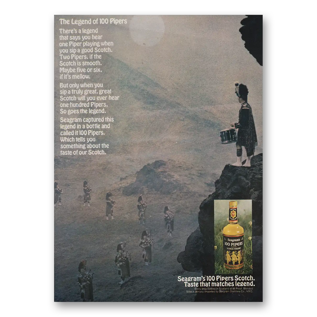 1969 100 Pipers Legend of 100 Pipers Vintage Magazine Print Ad