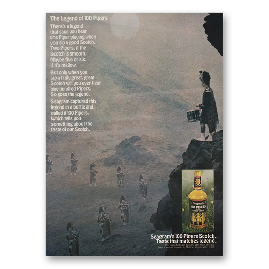 1969 100 Pipers Legend of 100 Pipers Vintage Magazine Print Ad