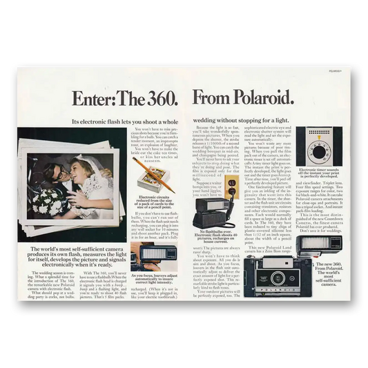 1969 Polaroid 360 Camera Enter The 360 Vintage Magazine Print Ad