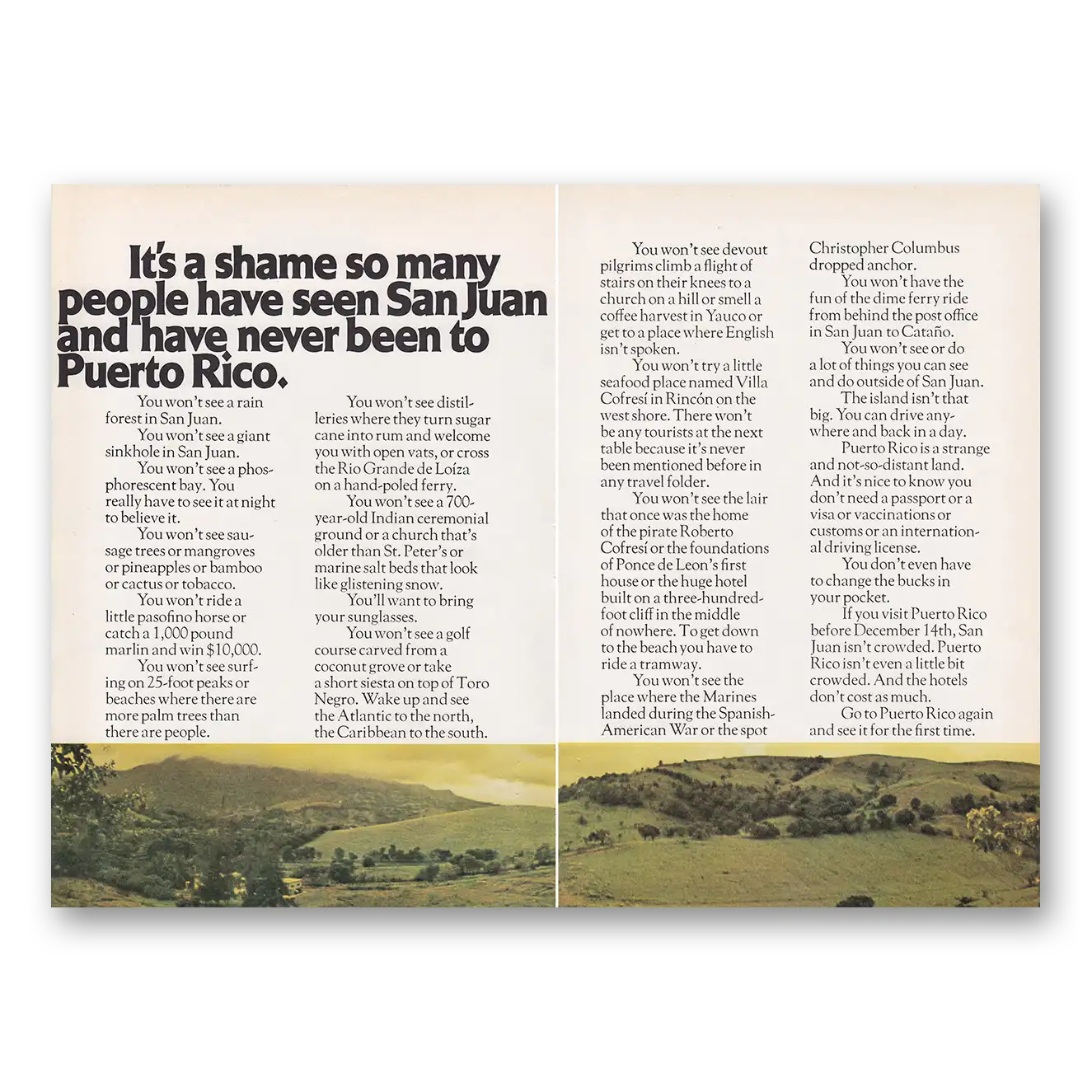 1969 Puerto Rico So Many People Have Seen San Juan Vintage Magazine Print Ad