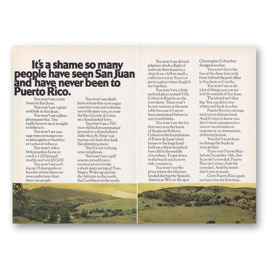 1969 Puerto Rico So Many People Have Seen San Juan Vintage Magazine Print Ad