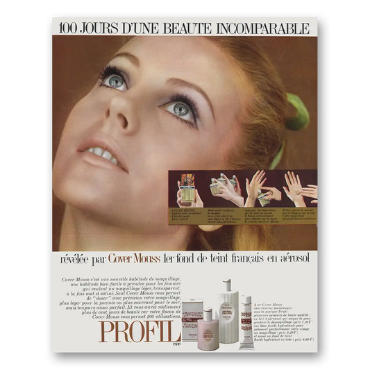 1969 Profil Lotion 100 Jours D'Une Beaute France Vintage Magazine Print Ad