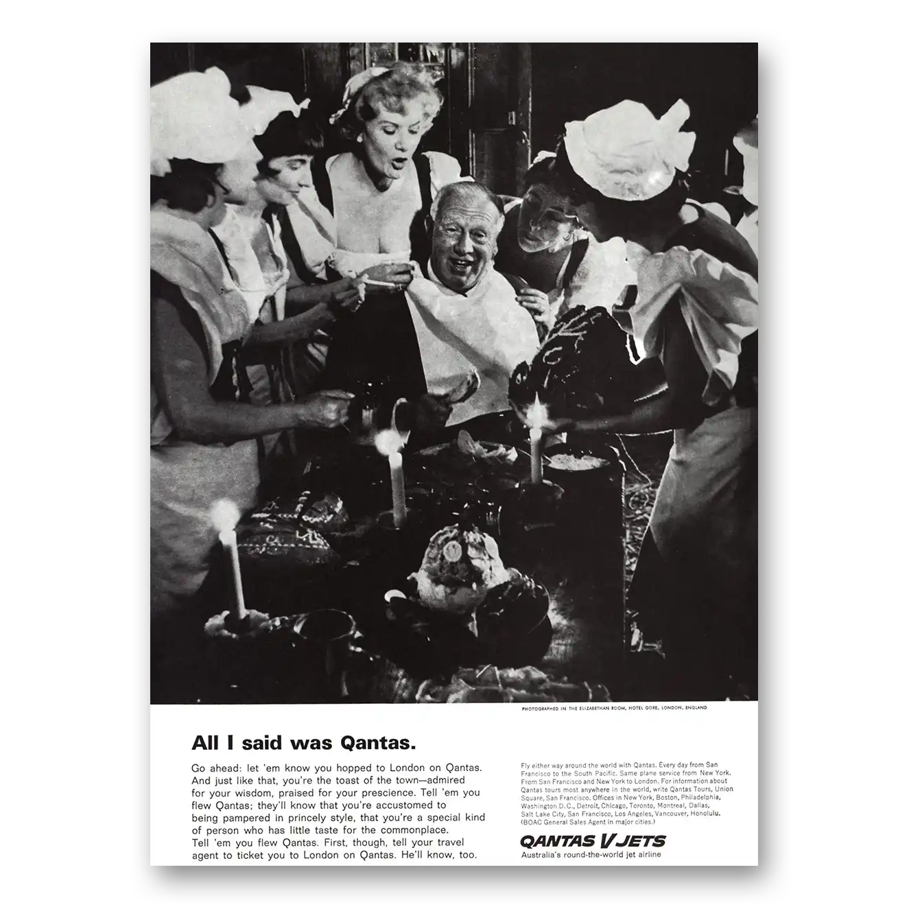 1969 Qantas Airlines All I Said Was Qantas Vintage Magazine Print Ad