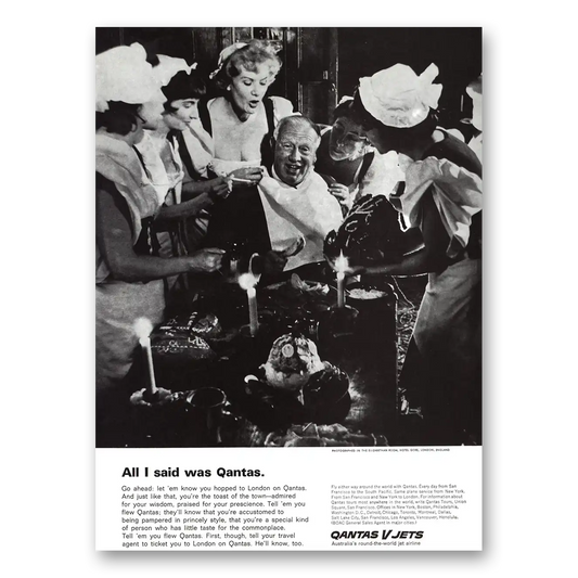 1969 Qantas Airlines All I Said Was Qantas Vintage Magazine Print Ad