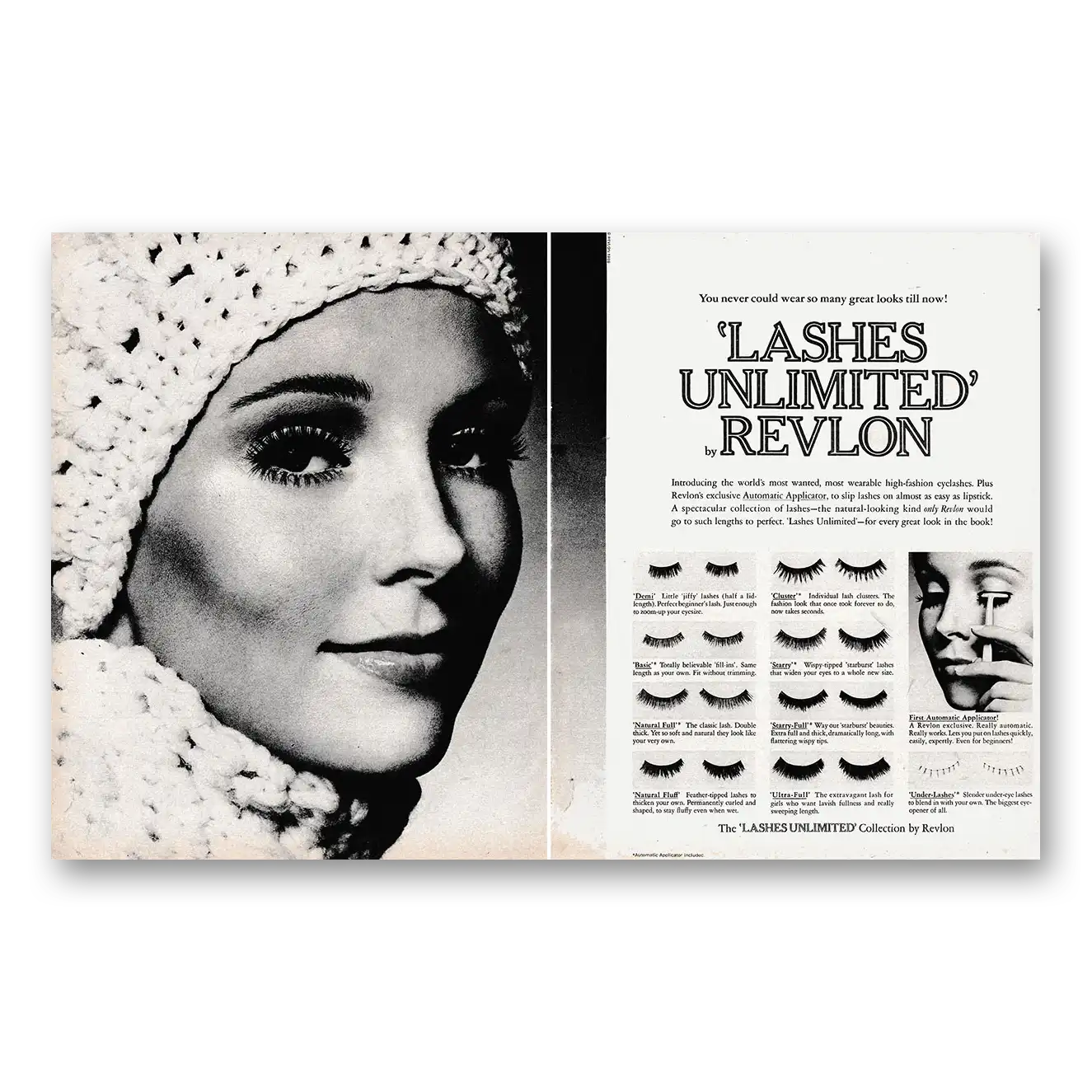 1969 Revlon Lashes Unlimited You Never Could Wear So Many Great Looks Vintage Magazine Print Ad