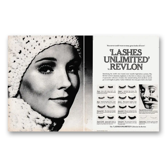 1969 Revlon Lashes Unlimited You Never Could Wear So Many Great Looks Vintage Magazine Print Ad