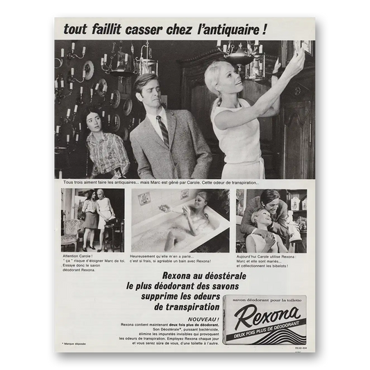 1969 Rexona Soap Tout Faillit Casser Chez France Vintage Magazine Print Ad