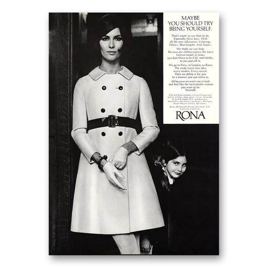 1969 Rona Coats Maybe You Should Try Being Yourself Vintage Magazine Print Ad