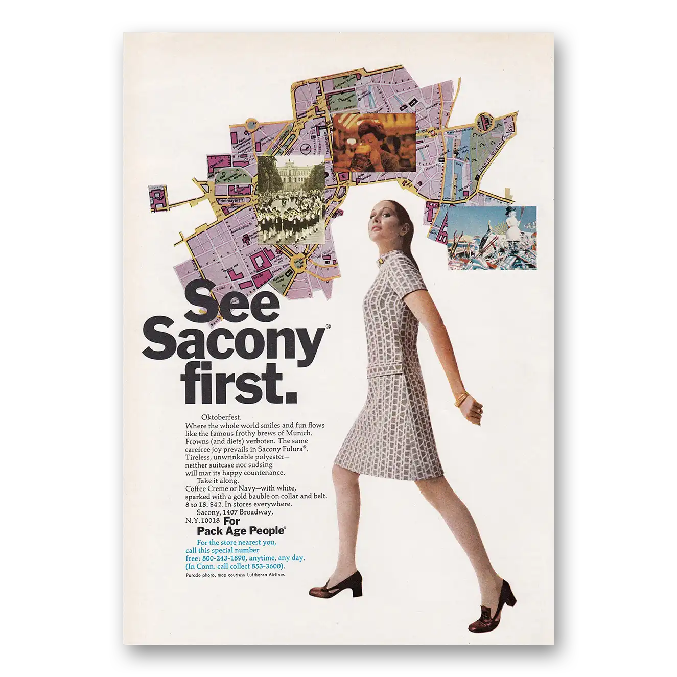 1969 Sacony See Sacony First Oktoberfest Vintage Magazine Print Ad