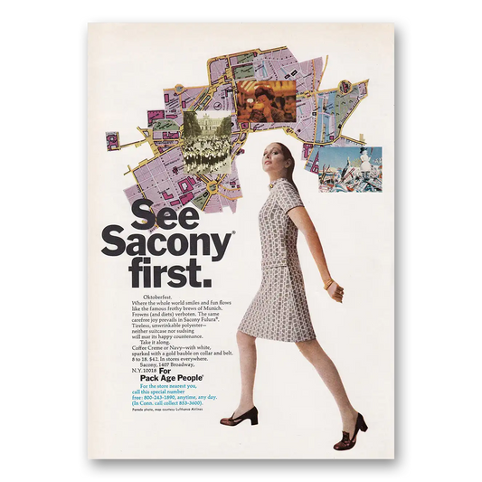 1969 Sacony See Sacony First Oktoberfest Vintage Magazine Print Ad