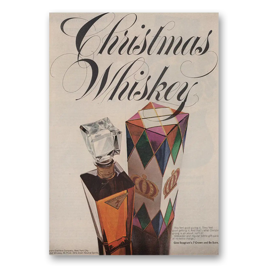 1969 Seagrams VO Whisky Christmas Whiskey Vintage Magazine Print Ad