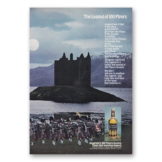 1969 100 Pipers Legend Vintage Magazine Print Ad